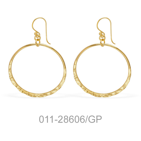 EARRING ROUND W/HAMMER & GOLD PLATED 0.5MC. 4.6 G