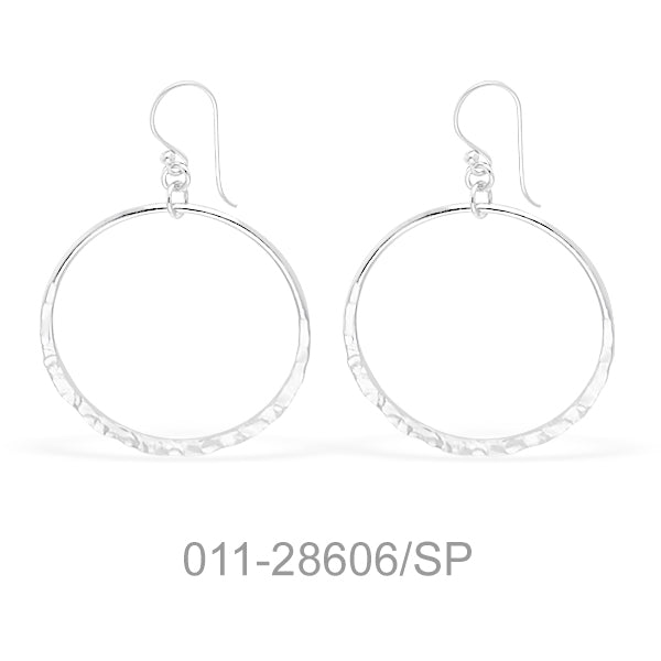 EARRING ROUND W/HAMMER &amp; SILVER PLATED 4.6 G